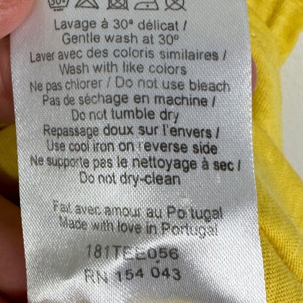 Sezane Luigi T-Shirt Sunset Yellow Size Small Back Cutout Braided Short Sleeve - Picture 8 of 11